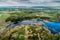 Aerial drone lake landscape