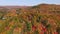Aerial drone landscape of the colors of Autumn in the Laurentian in Sainte-Adele