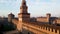 Aerial Drone - Morning Landscape on the Castello Sforzesco in Milan