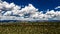 Aerial, drone panorama above the Houston Mesa, Arizona