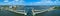 Aerial drone panorama image Southern Boulevard bridge construction 2018 West Palm Beach Florida