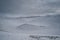Aerial drone panorama snowy winter landscape view of huge volcano cone crater Hverfjall near Myvatn Reykjahlid Northern