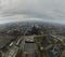 Aerial drone panorama of Vitkovice mining region or industrial corner in Ostrava on a dull gray winter day