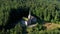 Aerial drone panoramic view of protestant church