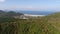 Aerial drone photo back view of Loh Lana Bay, part of iconic tropical Phi Phi island