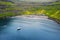 Aerial drone photo flying over Tjornuvik beach