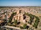 Aerial drone photo of Guadamur Castle. Spain