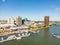 Aerial drone photo of Norfolk VA Waterside District