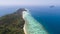 Aerial drone photo of nothern east part of iconic tropical Phi Phi island