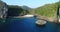 Aerial drone photo of Nui Bay beach, part of iconic tropical Phi Phi island