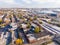 Aerial drone photo Red Hook Brooklyn New York circa 2023