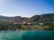 Aerial Drone Photo - Resort hotels along the Pacific coast of Costa Rica, surrounded by rugged mountains