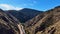 Aerial drone photo of river and highway in mountains in Colorado