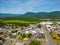 Aerial drone photo of a rural American Town