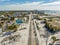 Aerial drone photo streets full of debris from Hurricane Ian aftermath