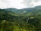 An aerial drone photograph of the Knuckles Forest Reserve Mountain Range in Meemure in the central province of Sri Lanka