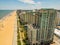 Aerial drone photography Virginia Beach boardwalk highrise condominiums