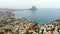 Aerial drone point of view Calpe townscape