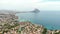 Aerial drone point of view Calpe townscape