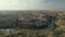 Aerial drone point of view historical city of Toledo. Spain