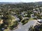 The aerial drone point of view photography Willow Park is the second largest playground in Wodonga, is a city on the Victoria.