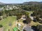 The aerial drone point of view photography Willow Park is the second largest playground in Wodonga, is a city on the Victoria.