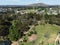 The aerial drone point of view photography Willow Park is the second largest playground in Wodonga, is a city on the Victoria.