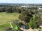 The aerial drone point of view photography Willow Park is the second largest playground in Wodonga, is a city on the Victoria.