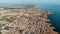 Aerial drone point of view Torrevieja cityscape coastline. Spain