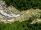 Aerial drone shot of amazing waterfall in Malaysia