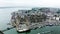 Aerial drone shot of Caernarfon Castle, North Wales