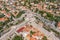 Aerial drone shot of Fort Minceta on Dubrovnik city wall in Croatia summer