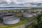 Aerial Drone shot Grangemouth Refinery sunny day