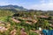 Aerial Drone Shot of Lushoto village in Usambara Mountains. Remote Place in Tanga Province, Tanzania, Africa