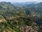 Aerial Drone Shot of Lushoto village in Usambara Mountains. Remote Place in Tanga Province, Tanzania, Africa