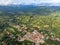 Aerial Drone Shot of Lushoto village in Usambara Mountains. Remote Place in Tanga Province, Tanzania, Africa