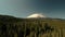 Aerial Drone shot of Mount Saint Helen\'s volcano mountain on a bright sunny day Washington