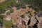 Aerial drone shot of native American ruins near Payson-Heber-Highway, Arizona, United States