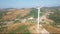 Aerial Drone shot over Wind Turbine