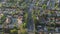 Aerial drone shot of residential Los Angeles suburban housing district area 4K