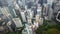 Aerial drone shot of the skyscrapers of Kuala Lumpur, Malaysia