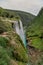 Aerial drone shot of the water fall Tamul in San Luis Potosi Mexico
