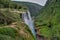 Aerial drone shot of the water fall Tamul in San Luis Potosi Mexico