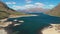 Aerial drone shots of Lake Hawea, South Island, New Zealand