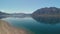 Aerial drone shots of Lake Hawea, South Island, New Zealand