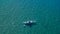 Aerial Drone top view, Kayaking in the Adriatic sea