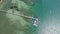 Aerial drone top view photo of pier on Rawai beach in Phuket