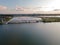 Aerial drone video of the Enneus Heermabrug in Amsterdam, The Netherlands going to Ijburg and Steigereiland Amsterdam