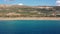 Aerial drone video of Falassarna beach, crystal waters, golden sand, endless sandy turquoise beach of Falassarna in Crete island,