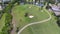 Aerial drone video golf course